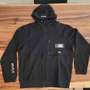 RVCA Men's Black Hooded Jacket